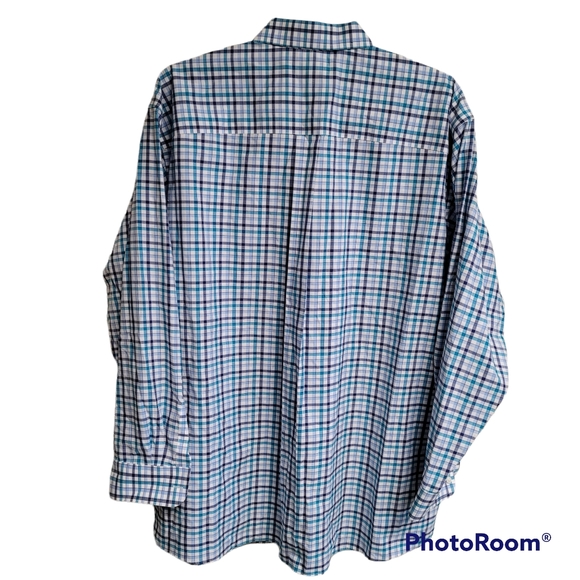 Jos A. Bank Traveler Blue And White Gingham Button Down Shirt Size 2X - Picture 2 of 7